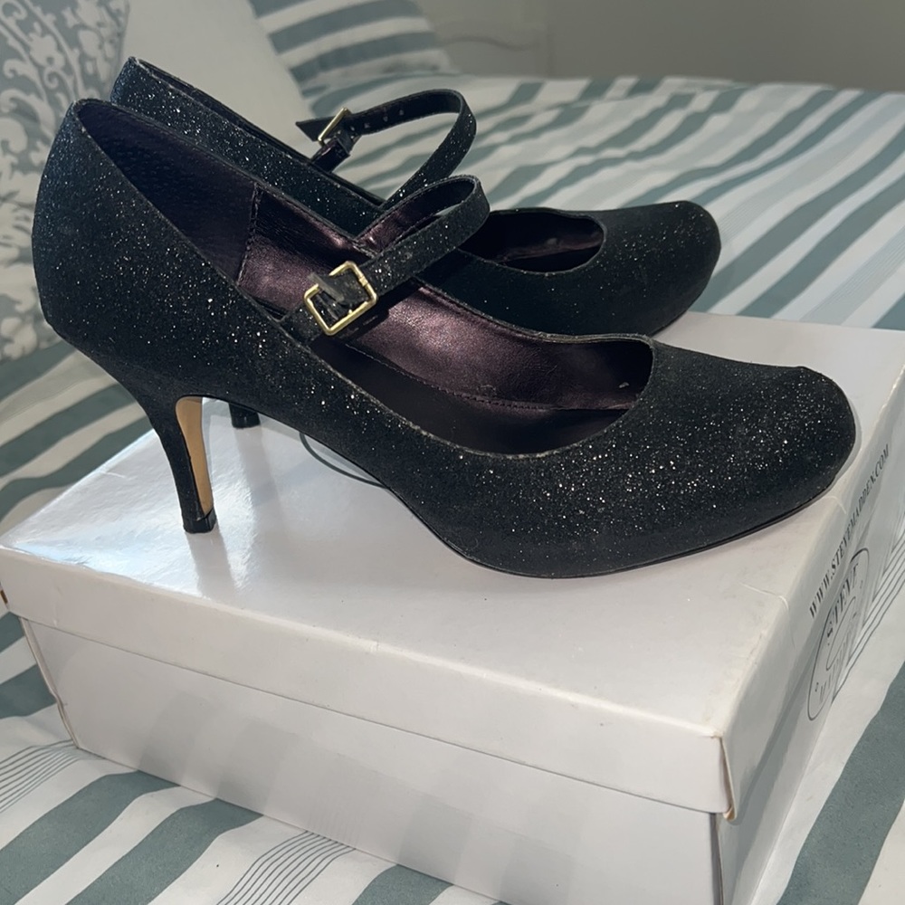 Premir-G Black Glitter Mary Janes